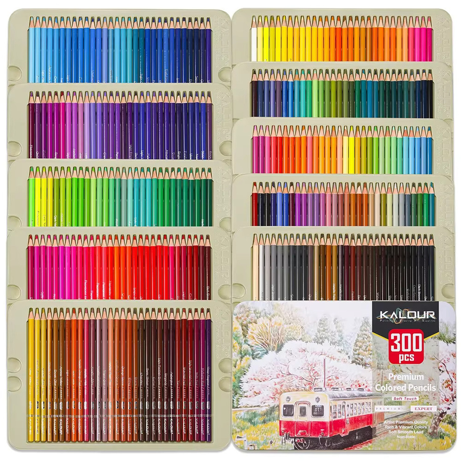 KALOUR Profi Buntstifte für Künstler mit 300 Farben und weichem Kern zum Zeichnen, Skizzieren und Schattieren in Multicolour - Bild 3