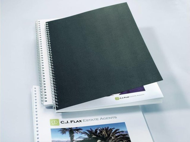 GBC LinenWeave Bindecover A4 in Schwarz, 250 g/m2, 100 Stück für CombBind und WireBind Geräte - Bild 1