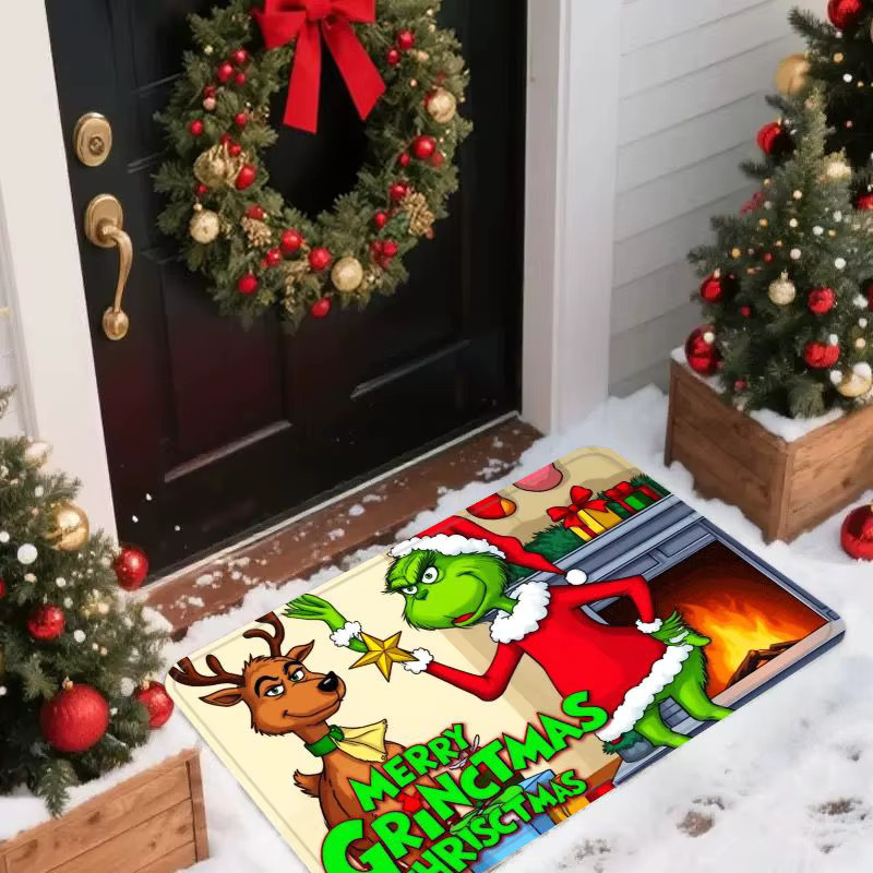 VIKAMA Weihnachtsmatte wetterfest, dekorative Outdoor-Willkommensmatte für Außenbereich und Innenräume, Mehrfarbig, B/T: 60 x 40 cm - Bild 2
