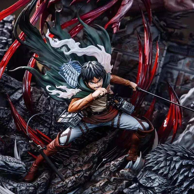 Yiran toy 1 Attack on Titan Shingeki no Kyojin Mystery Box mit Anime Figuren Set aus PVC inklusive Eren Mikasa und Levi als Sammlerstück und Schreibtischdekoration - Bild 1