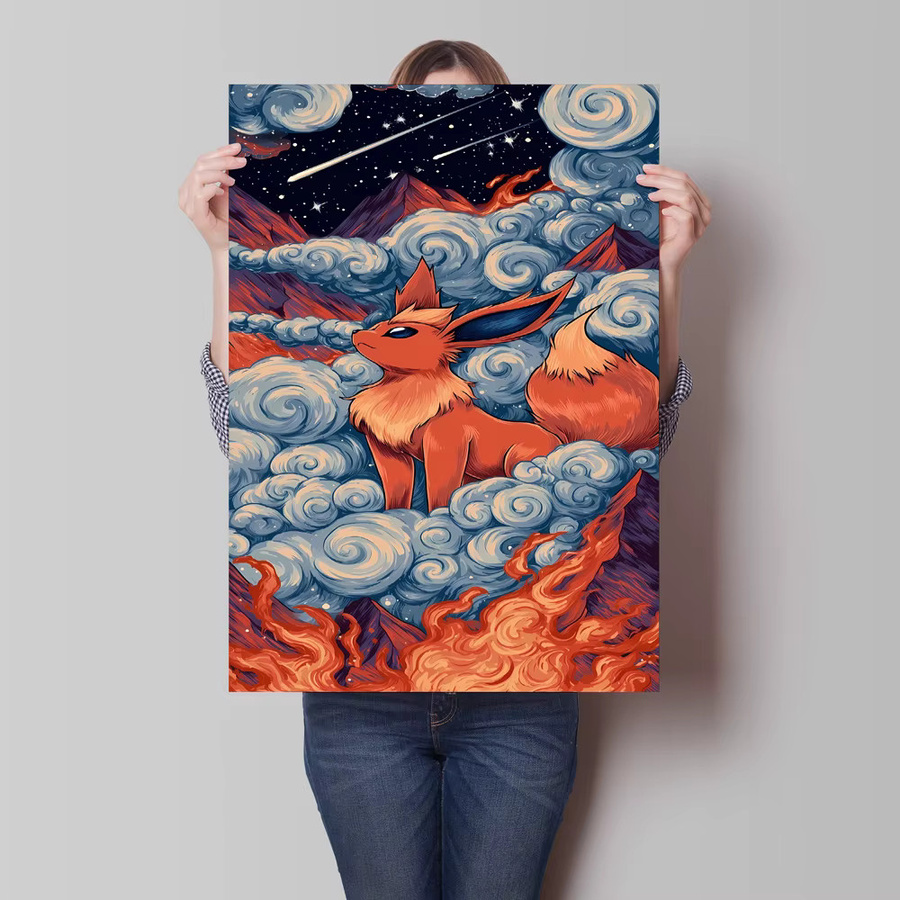 Kayou Pokemon Sternenhimmel Leinwanddruck Wandkunst als modernes Poster in Mehrfarbig - Bild 2