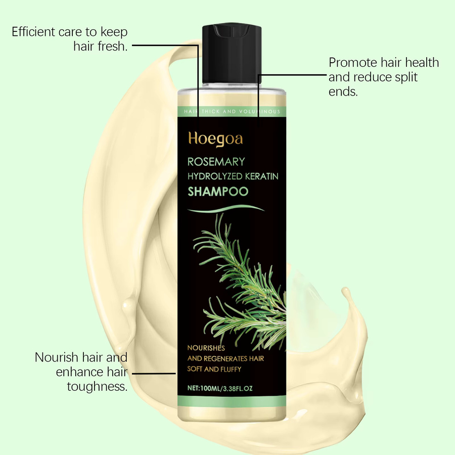 HOEGOA Shampoo Rosmarin, Hydrolysiertes Keratin, für strapaziertes Haar - Bild 5