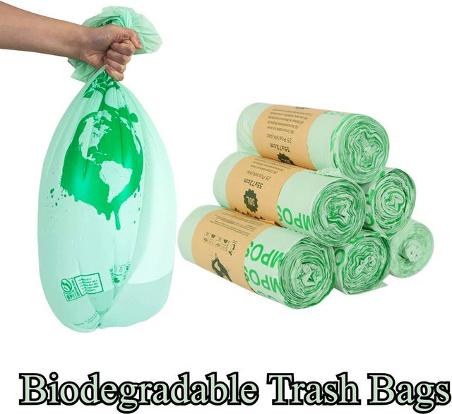 50 Stück Biologisch abbaubare Müllbeutel für den Haushalt, Kompostierbare Mülltaschen, Farbe: Grün - Bild 1