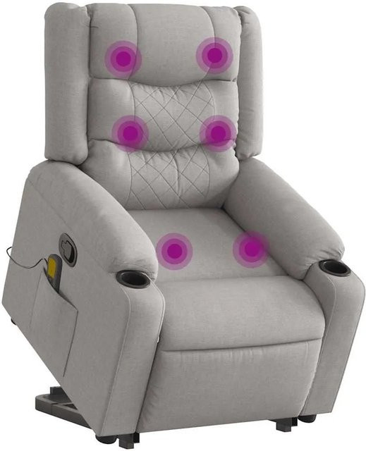 vidaXL Massagesessel mit Aufstehhilfe in Wolkengrau aus Stoff - Bild 1