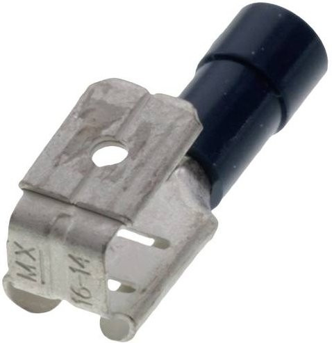 Molex Flachsteckhülse in Blau und Silber mit einer Steckbreite von 6,35 mm und einer Steckdicke von 0,81 mm - Bild 1
