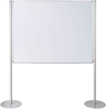 Ultradex Whiteboard Stellwandtafel aus Emaille und Aluminium, silber/weiß, B: 180 cm, H: 120 cm - Bild 1