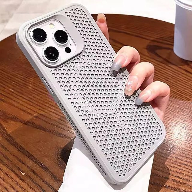 Tuiying002 Magnetische iPhone Hülle mit Wärmeableitungs-Mesh und MagSafe Funktion, Matte stoßfeste Hartschale für iPhone 11 bis iPhone 17 Pro Max, Schwarz und Grau - Bild 1