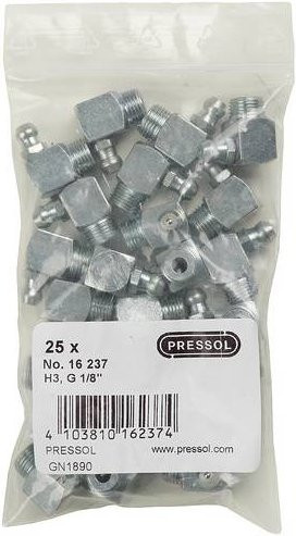 Pressol Kegelschmiernippel H3-90°, G 1/8'', Farbe: Silber, 25 Stück - Bild 1
