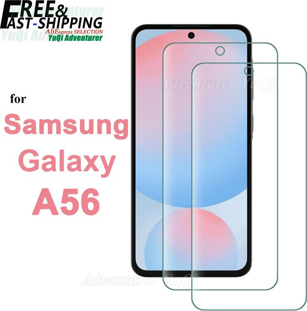 Samsung Displayschutzfolie aus gehärtetem Glas für Galaxy A56 5G, transparent, HD-Kristall, 9H kratzfest - Bild 1