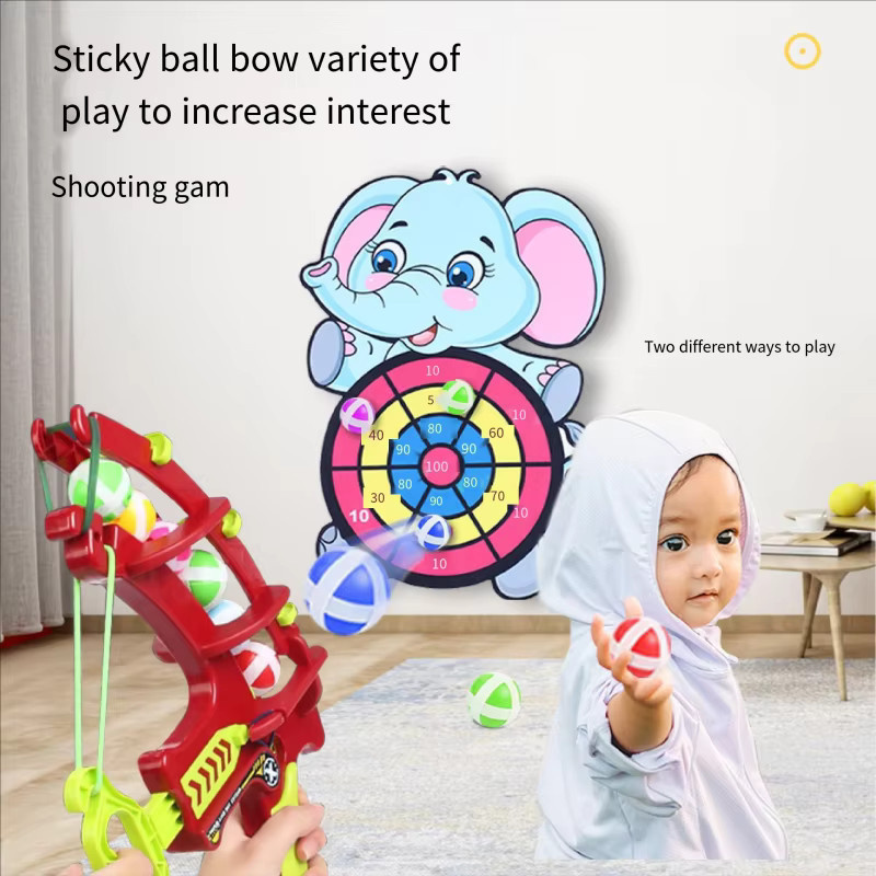 Katapult-Klebeball-Bogen-und-Pfeil-Zielscheibe, interaktives Wurf- und Schieß-Dartspielzeug - Bild 1