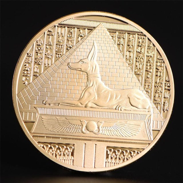 Deep Sea Pyramiden-Gedenkmünze, vergoldet, 40 mm, beige - Bild 1