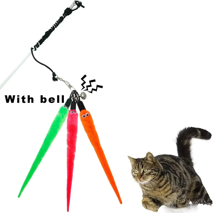 ZHUOJI Katzenspielzeug Nachfüllungen: Interaktive Ersatzwürmer für Spielzeugstäbe, Multicolor - Bild 4