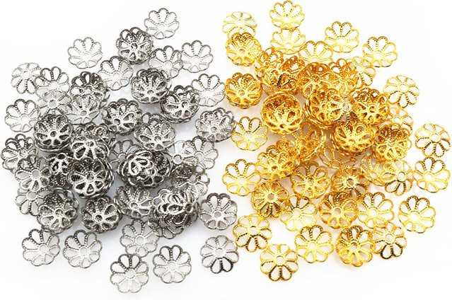 Wadsfred Perlen Kappen Blumen, Edelstahl, Unisex - Bild 1