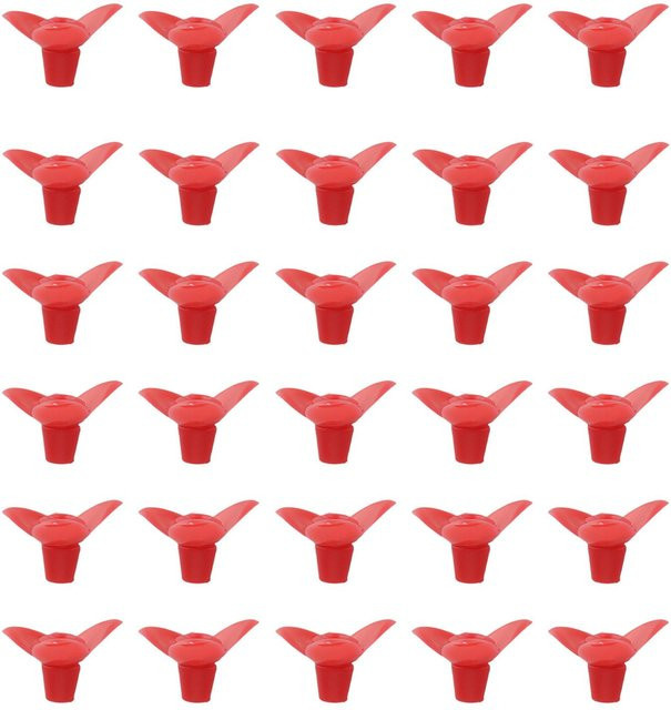 Neoglint 30er Set Vogelhäuschen Ersatzteile aus Kunststoff in Rot mit Blumen-Design - Bild 1