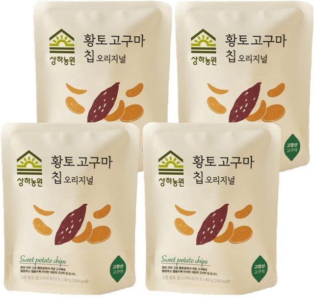 Sangha Farm Hwangto Süßkartoffel-Chips Original 4 x 40 g - Bild 1