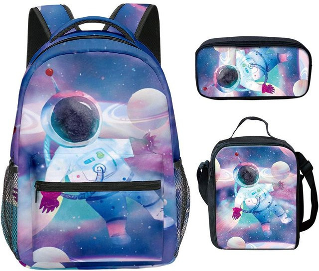 Fancy Style Studio 3er-Set Astronauten Motiv für Schultaschen, Rucksäcke und Federmäppchen in Multicolour - Bild 1