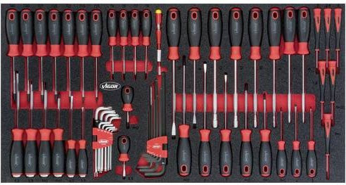 Vigour Schraubendreher-Set V5170, 60-teilig, rot - Bild 1