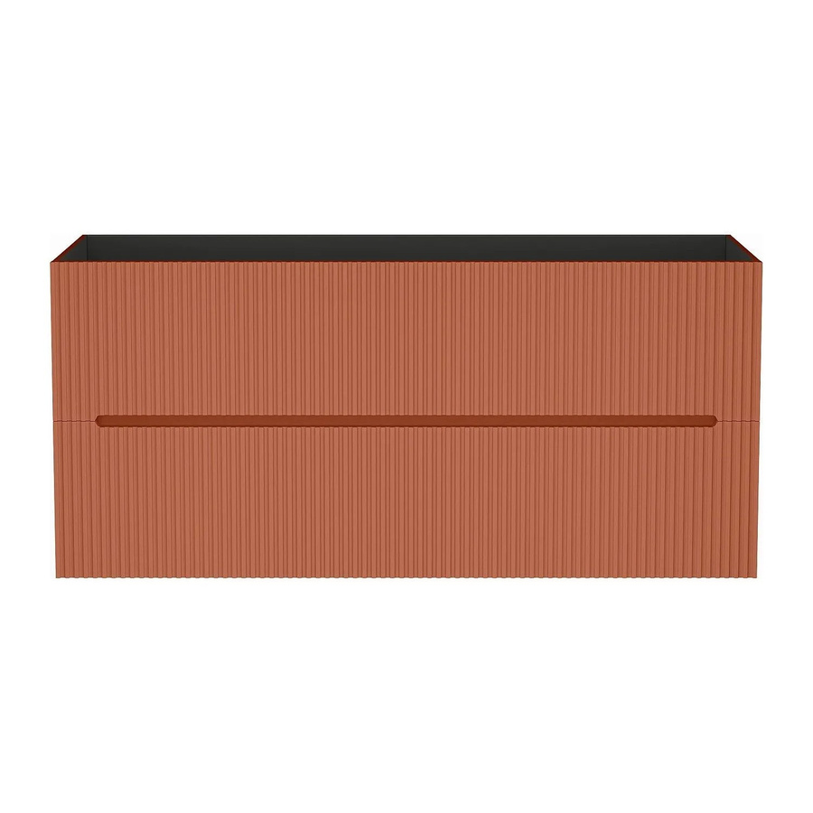 Waschbeckenunterschrank Pavani in Terracotta mit gerippter Oberfläche, Breite: 120 cm - Bild 2