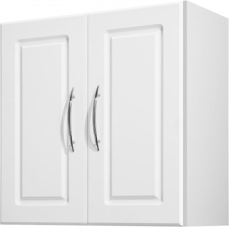 VEVOR Wandschrank für Küche und Bad, 2-stöckiger Wandhängeschrank mit 2 Türen und verstellbarer Ablage, Weiß, B/T/H: 60 x 30 x 60 cm - Bild 1
