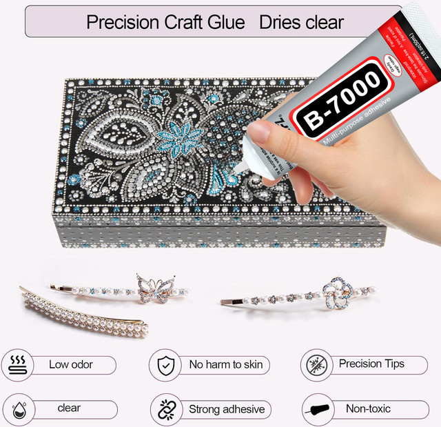 LOOLIFL B7000 Kleber transparent mit Präzisionsspitze für Strass, Schmuck und Kunsthandwerk - Bild 1