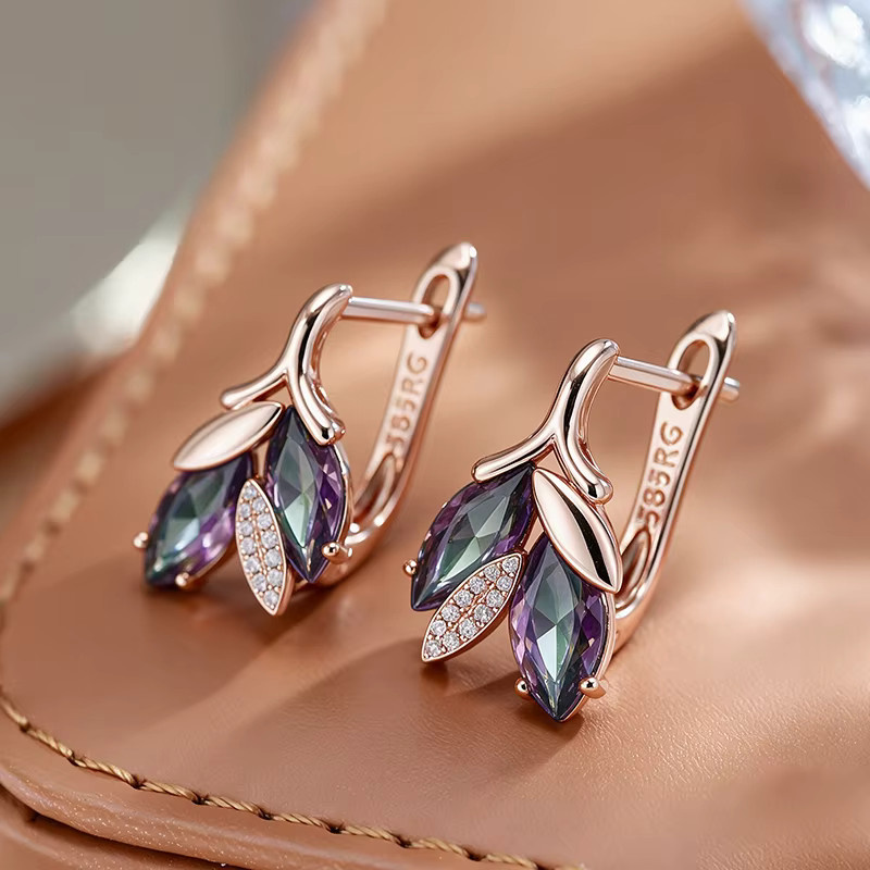 Wbmqda Ohrringe, 585 Roségold, Zirkonia, Damen - Bild 2