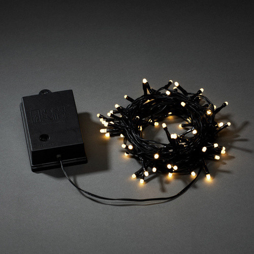 Konstsmide LED-Lichterkette für außen, 80 LED in Warmweiß, schwarz, batteriebetrieben, IP44 - Bild 3