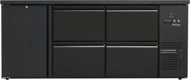 A&S Polarny Flaschenkühltisch Schwarz B: 200,5 cm, H: 84 cm, T: 52 cm, 425 Liter - Bild 1