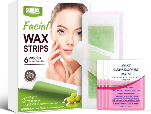 OTRESS Gesichtswachsstreifen, 30 Stück, Gesicht und Körper, Unisex, Beige - Bild 1