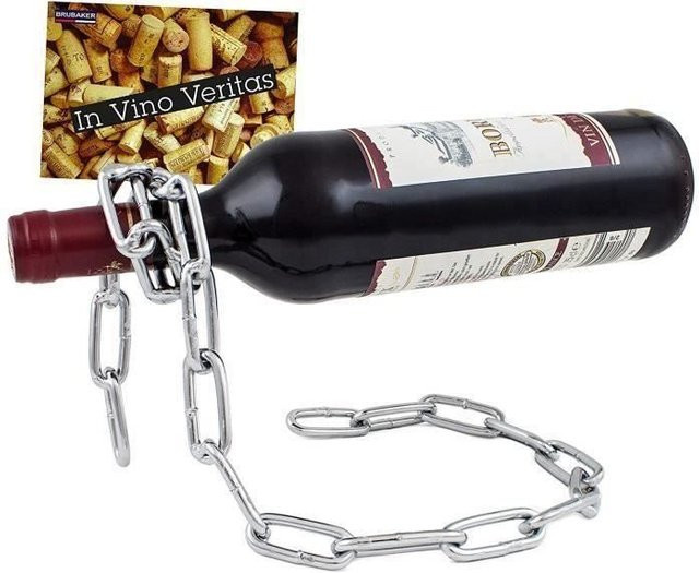 Brubaker Flaschenhalter Magische Kette aus Metall inklusive Grußkarte als originelle Geschenkidee und Dekorationsobjekt MKK99 - Bild 1