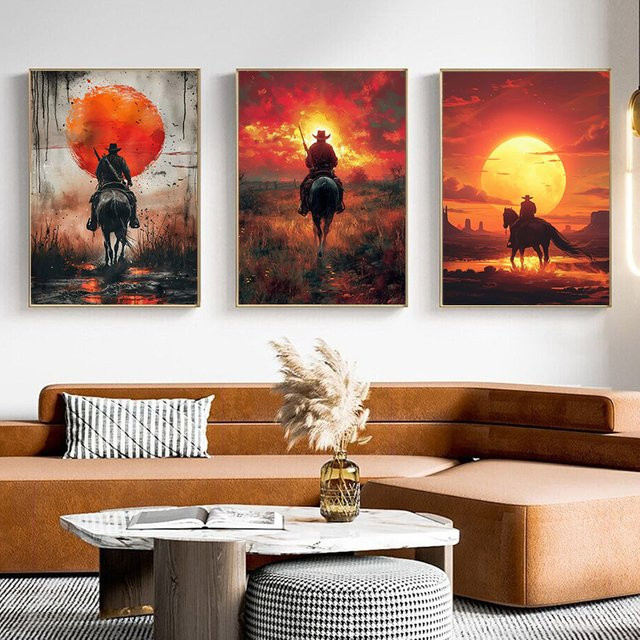 Potdemiel Leinwandgemälde Red Dead Redemption 2 Cowboy-Charakter Wandkunst Portrait - Bild 1