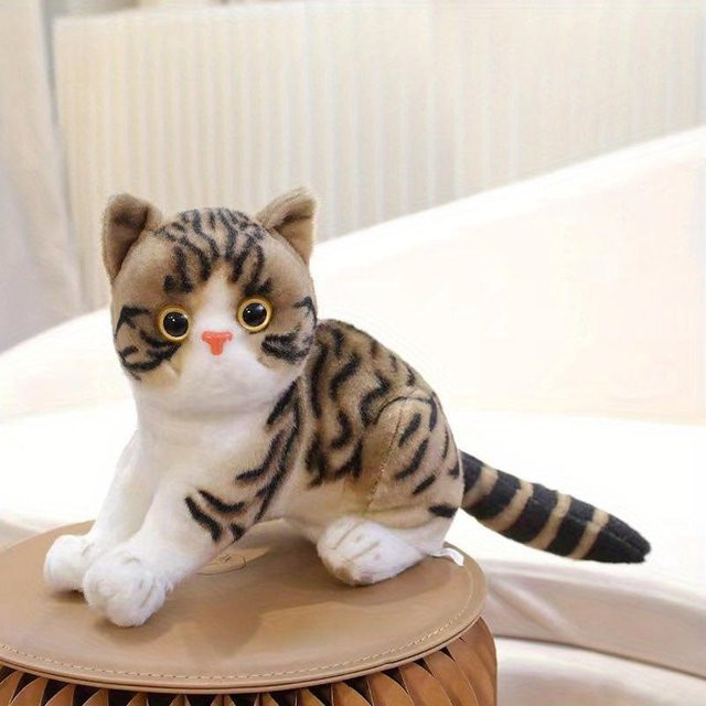 American Shorthair Katzen Plüschtier, kaffeebraun - Bild 1