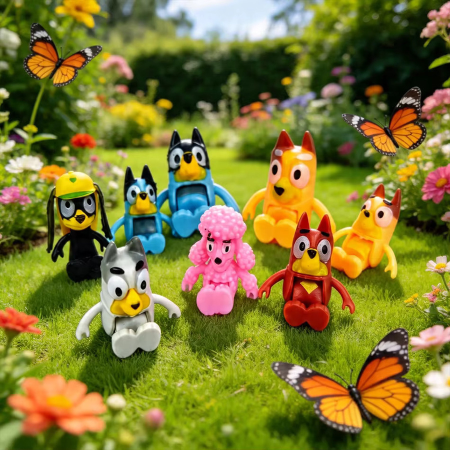 Bluey Familie & Freunde Actionfiguren-Set, 8-teiliges Set, bewegliche Sammelfiguren - Bild 2