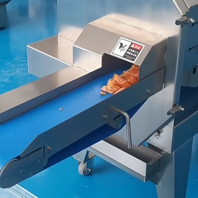 XTMAU Kommerzielle Schneidemaschine aus Edelstahl in Silber zum Schneiden von gekochtem Fleisch, Speck, Schinken, Schweineohr und Kutteln - Bild 1