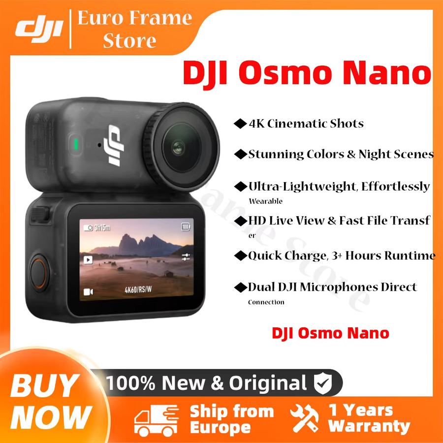 DJI Osmo Nano Standard-Bundle Kompakte 4K/60fps Vlog-Actionkamera mit 1/1,3''-Sensor und dualem Mikrofon in Schwarz - Bild 5