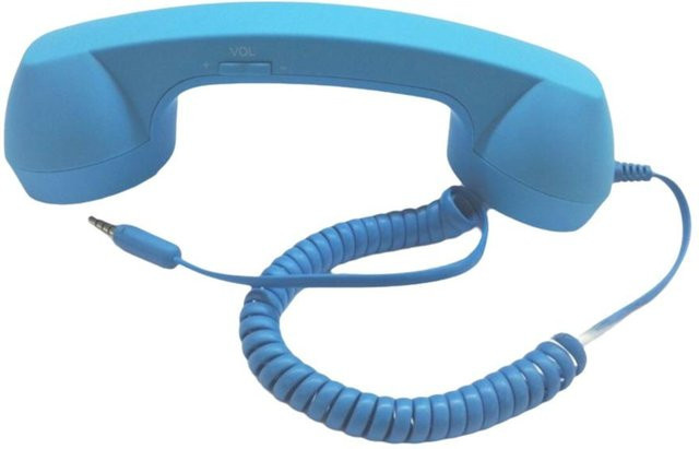Retro-Telefonhörer Handheld-Empfänger von shanghaihueikuan mit USB-C und 3,5mm Klinke in Blau-Grau - Bild 1