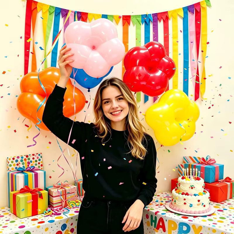 LOONER Latex-Pflaumenblüten-Ballons in Mehrfarbig für Hochzeiten und Geburtstage mit floralem Design - Bild 2