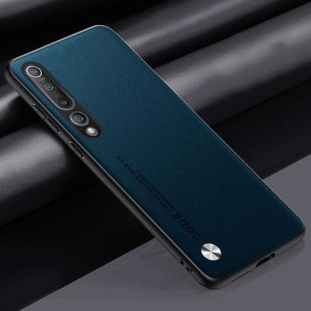 Stoßfeste Handyhülle aus PU-Leder und Silikon für Xiaomi Mi 10 5G in Schwarz - Bild 1