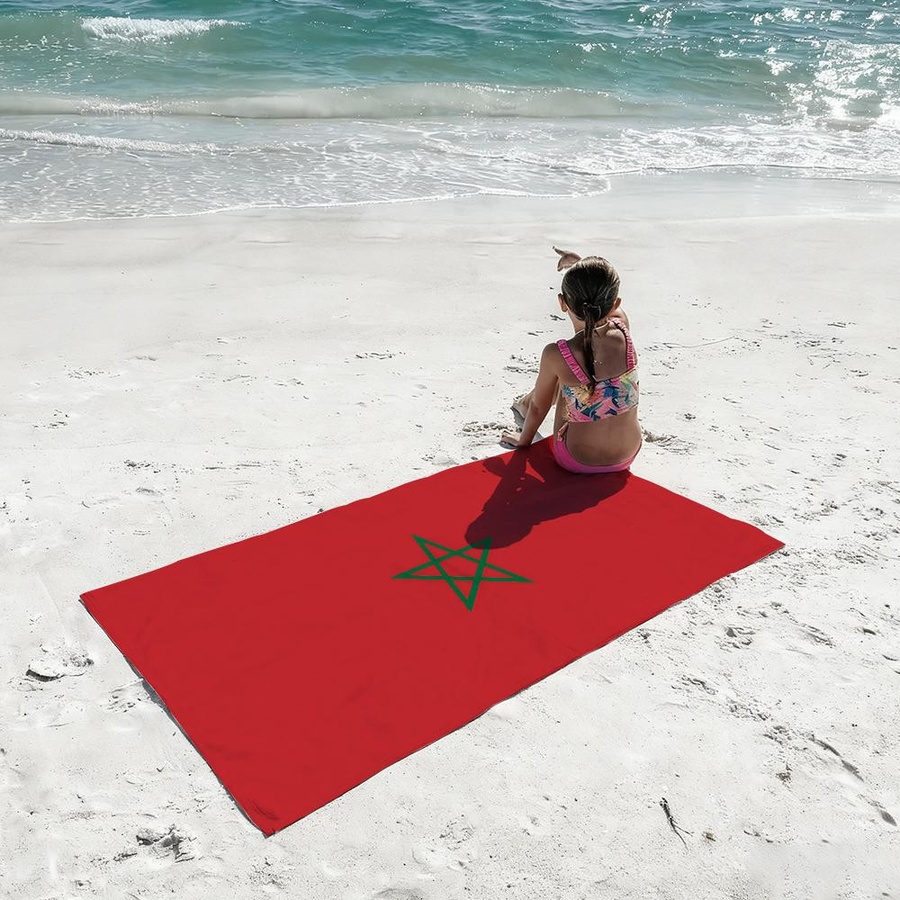 Creative Man Strandtuch Flagge von Marokko, weich und schnelltrocknend, B: 60 cm, H: 120 cm - Bild 1