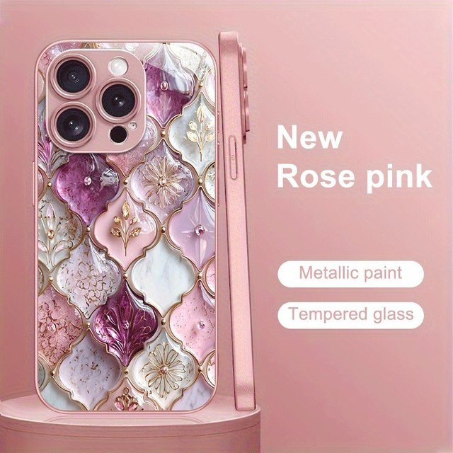 Luxus Handyhülle mit Blumenmuster aus gehärtetem Glas für Samsung Galaxy S25 S24 S23 S22 S21 S20 Note20 FE Edge Plus Ultra 4G 5G - Bild 1