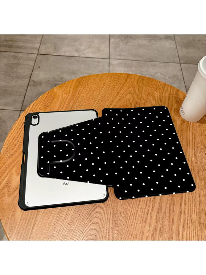 Klassische iPad Hülle mit Tupfen-Design in Schwarz und Braun für Apple iPad Pro 10/11 Zoll sowie iPad Air 3, 4, 5 und iPad 9. Generation - Bild 4