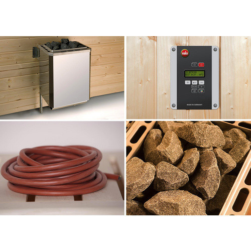 Weka Saunahaus Kurikka in Natur und Braun mit Sparset 7,5 kW, B/T/H: 380 x 380 x 315 cm - Bild 5