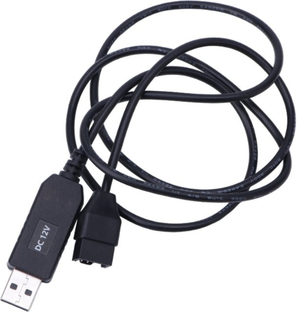 USB Step-up Adapterkabel von 5V auf 12V für 4-polige PC-Lüfter in Schwarz - Bild 1
