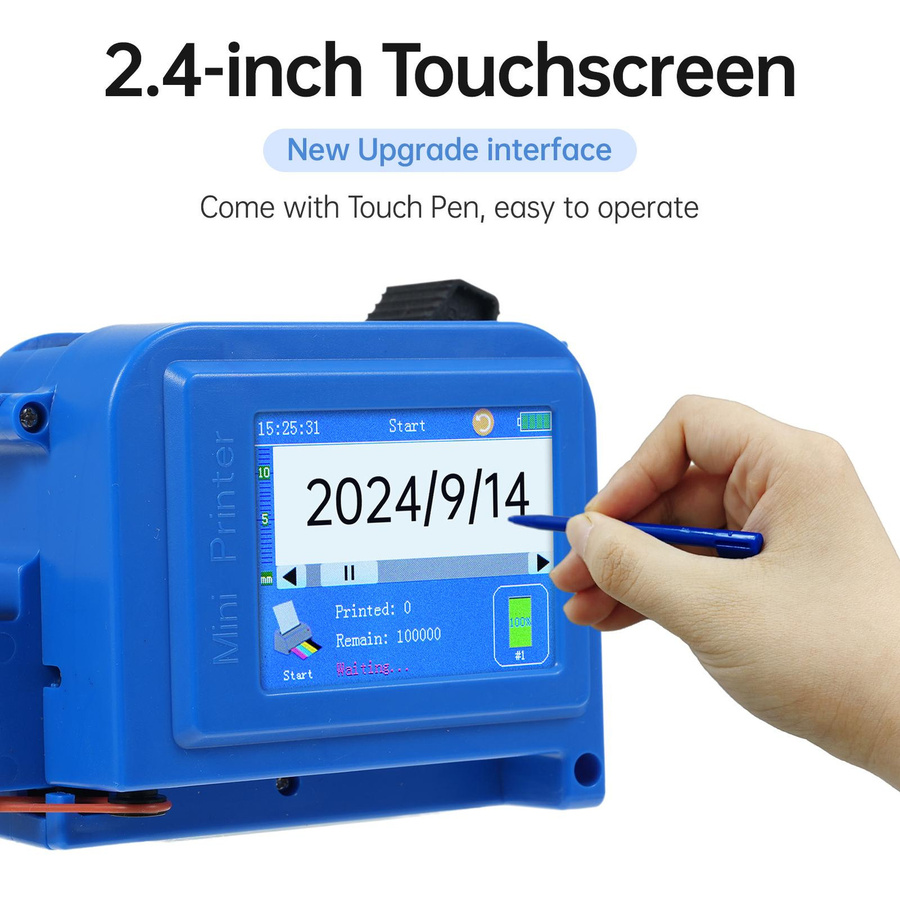 Honor Electronics Mini Handheld Inkjetdrucker mit 2,4-Zoll-Touchscreen und Logo-Funktion in Blau - Bild 4