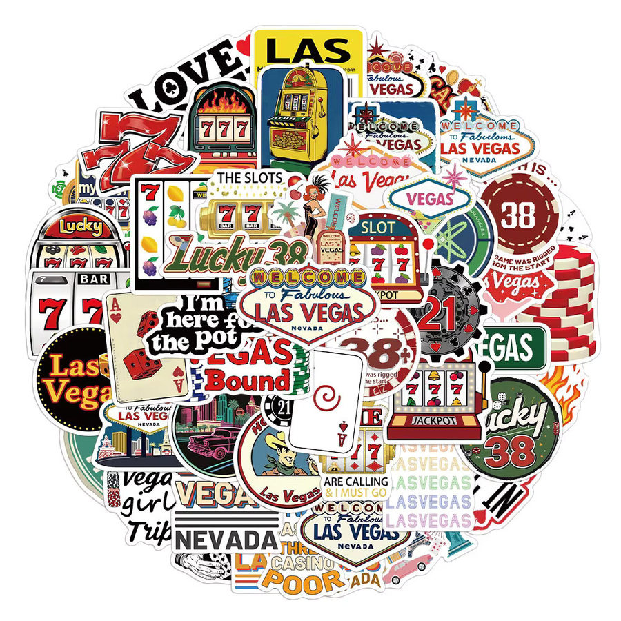 Charile Las Vegas Graffiti Aufkleber, Vintage Cartoon City, Wasserdicht - Bild 2