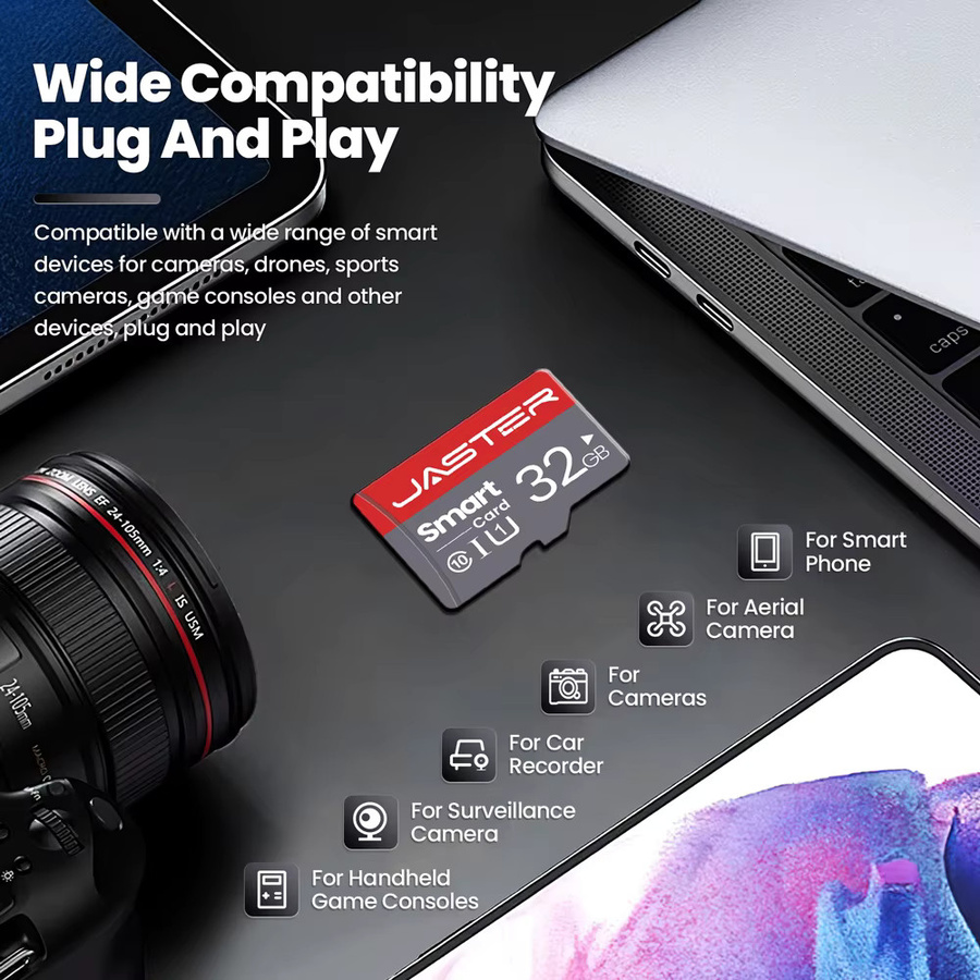 JASTER SD-Speicherkarte Hochgeschwindigkeits-Smart Speicherkarte in Grau und Schwarz mit 128 GB - Bild 1
