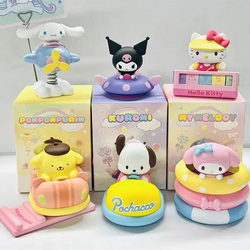 Sanrio Gartenparty Blind Box Sammelfiguren mit Cinnamoroll, Kuromi, Pochacco und Hello Kitty als bunte Anime-Dekoration aus Kunststoff - Bild 1