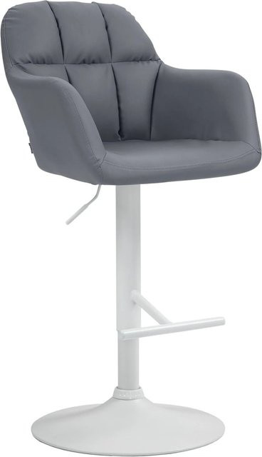 DELUKE Barhocker TUBEL in Grau aus Kunstleder, höhenverstellbarer Barstuhl mit Lehne und 360 Grad Drehbarkeit, B/T/H: 57 x 59 x 97 cm - Bild 1