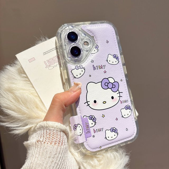 Sanrio Hello Kitty Handyhülle mit Schleife für Apple iPhone 17 16 15 14 13 Pro Max, Stoßfeste weiche TPU-Hülle im Koreanischen Mode-Stil - Bild 1