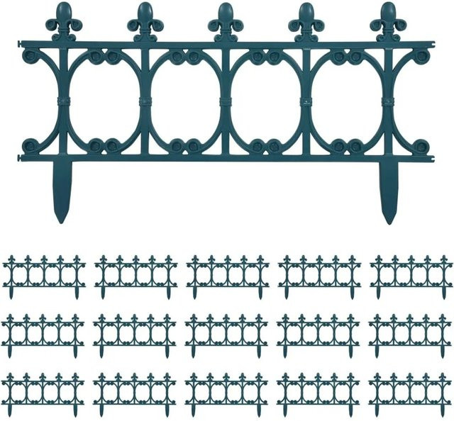 vidaXL Rasenkanten aus PP in Grün, 16 Stück, Gesamtlänge: 10 m - Bild 1