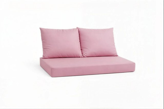 Setgarden Pastel Outdoor Palettenkissen Set in Helles Altrosa mit Sitzkissen und 2 Rückenkissen, B/T/H: 120 x 50 x 10 cm und 60 x 50 cm - Bild 1